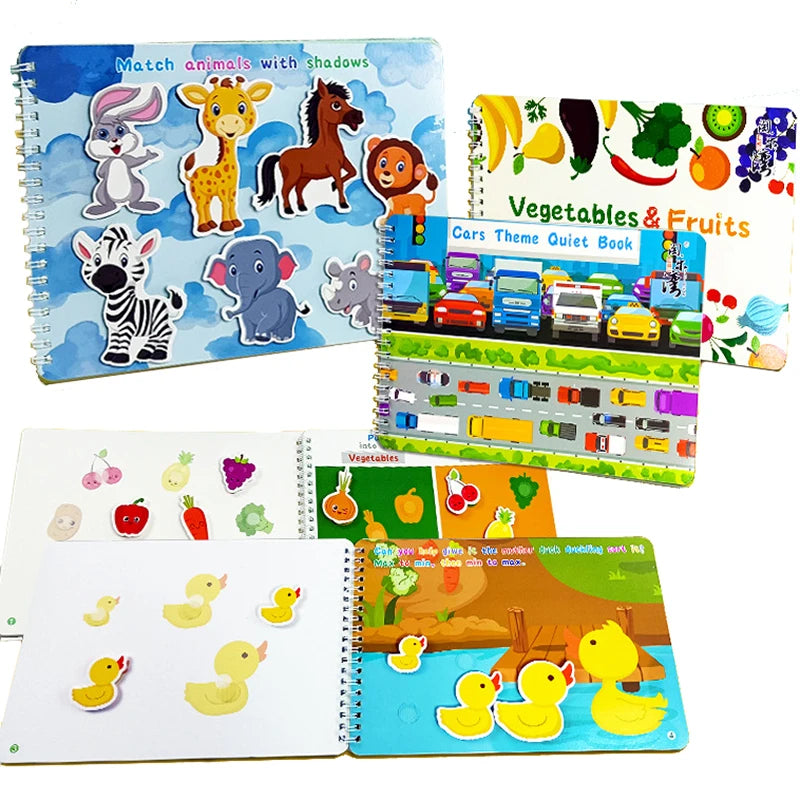 Livro Infantil Montessori Material - Brinquedos Educativos para Bebês e Crianças