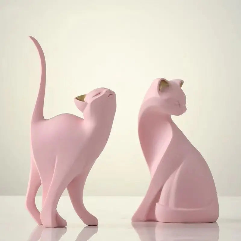 Esculturas de Gatos em Resina - Decoração Criativa para Casa