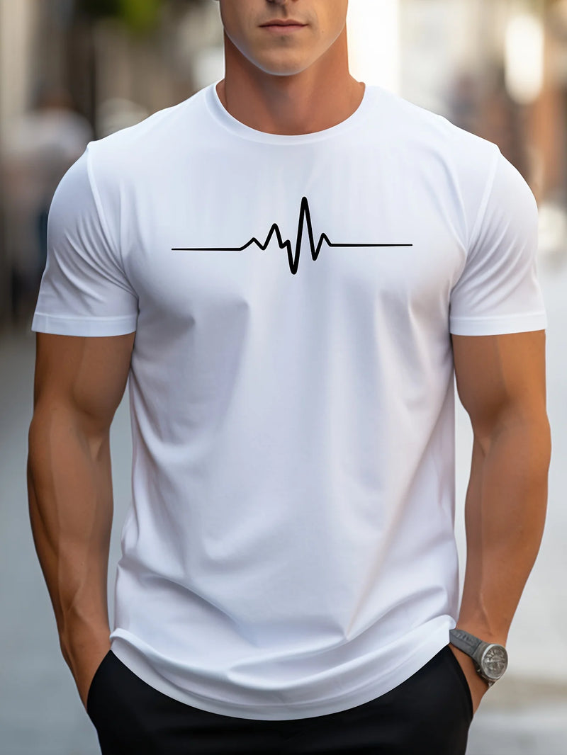 Camiseta Masculina 100% Algodão com Estampa Gráfica