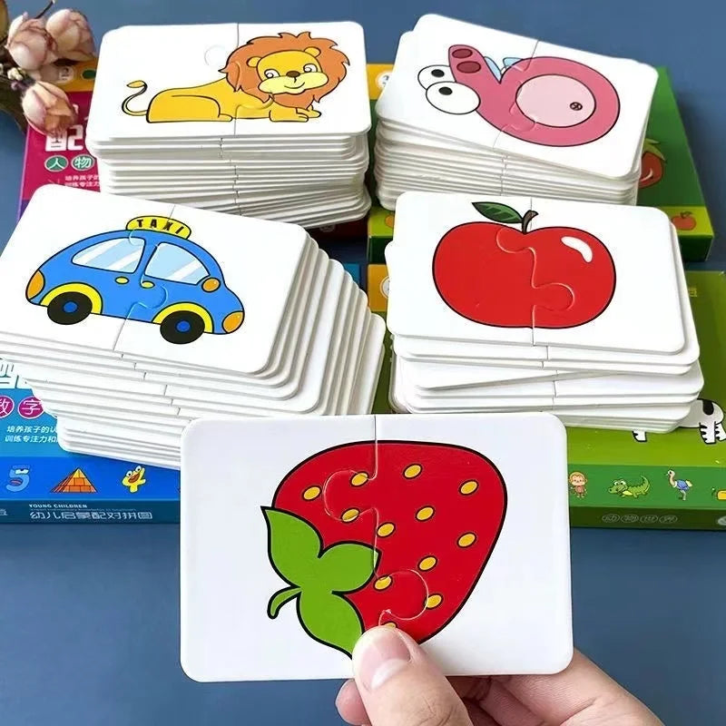 Jogo de Encaixe Educativo com 32 Cartas - Padrão Cartoons