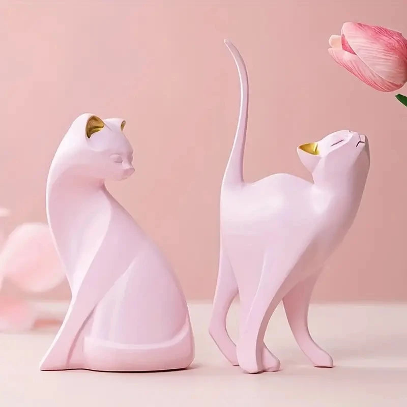 Esculturas de Gatos em Resina - Decoração Criativa para Casa