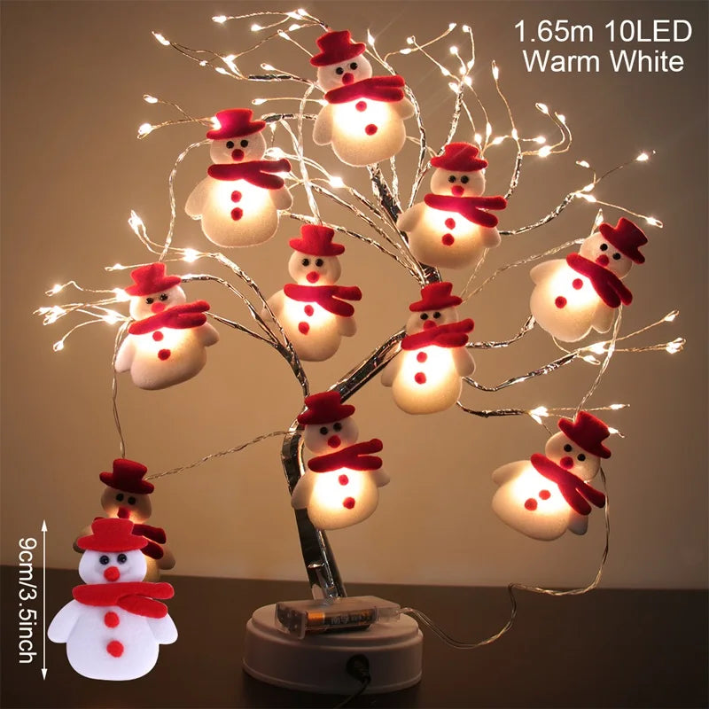 Luzes de Natal LED com Bonecos de Neve – Decoração Charmosa para o Natal 2024