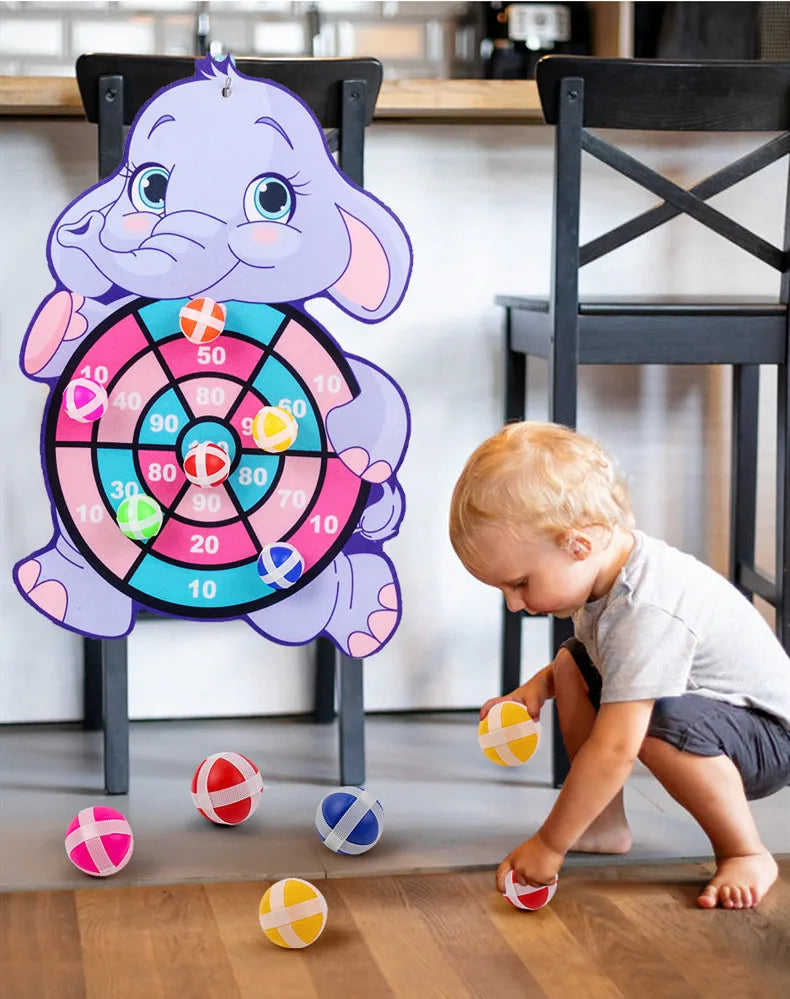 Brinquedo Montessori Infantil - Jogo de Dardo com Bola de Velcro para Crianças