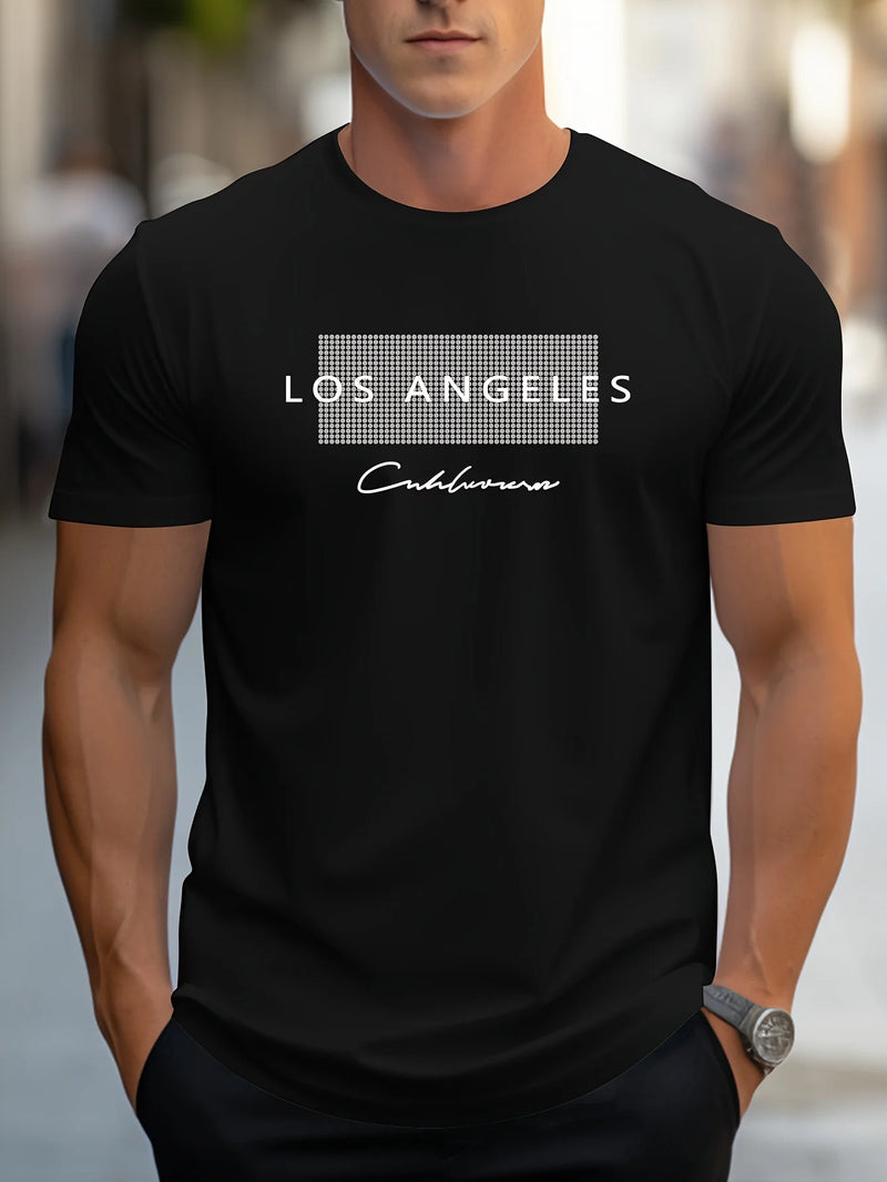 Camiseta Masculina  com Estampa Gráfica "Los Angeles"