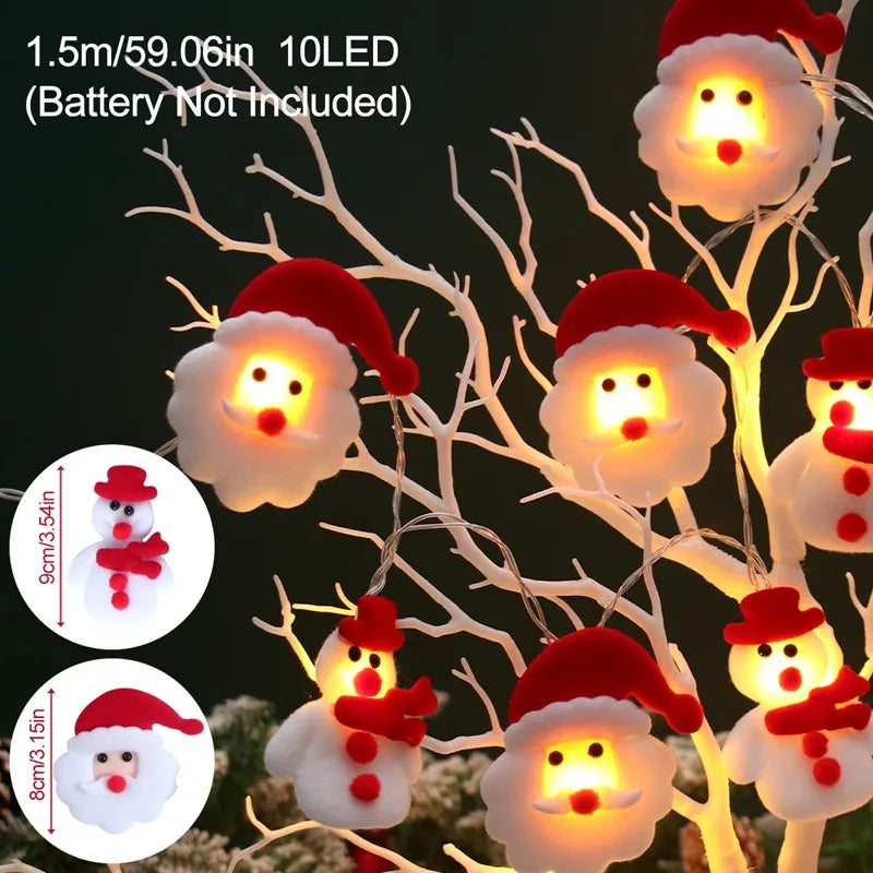 Luzes de Natal LED com Bonecos de Neve – Decoração Charmosa para o Natal 2024