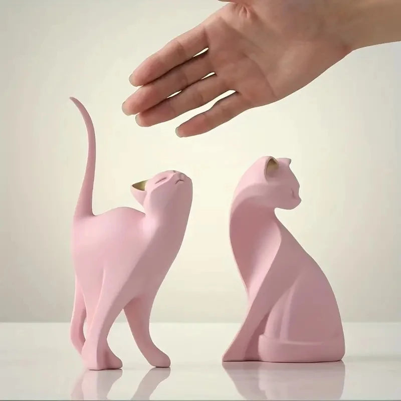 Esculturas de Gatos em Resina - Decoração Criativa para Casa